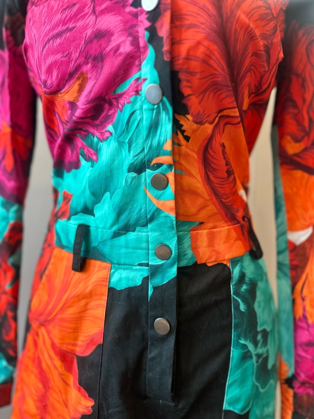 The Kit Black Floral-Print Women's Jumpsuit - Picture 3 of 5